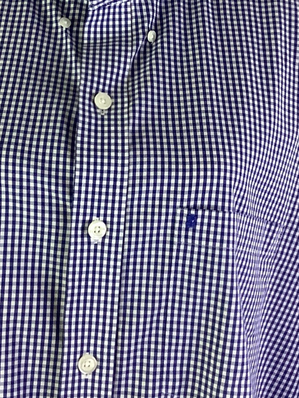 Izod Upcycled Navy and White Gingham Shirt - Picture 7 of 10